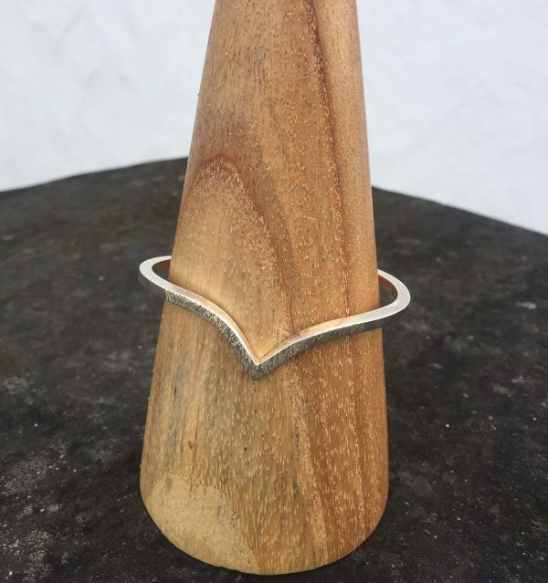 Bark Finish V Shaped Bangle