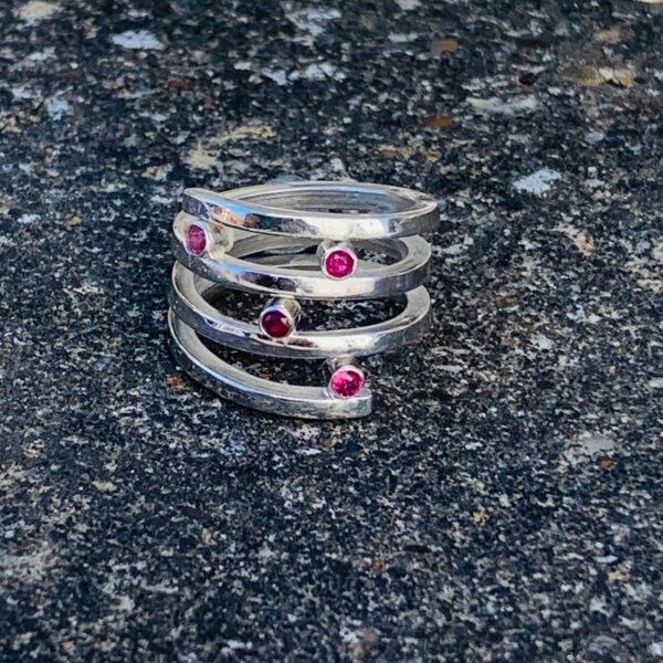 Ruby spiral ring