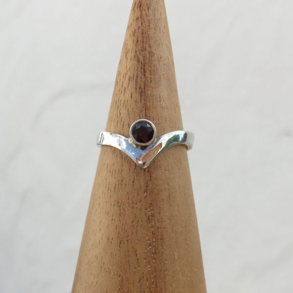 Garnet V shaped ring