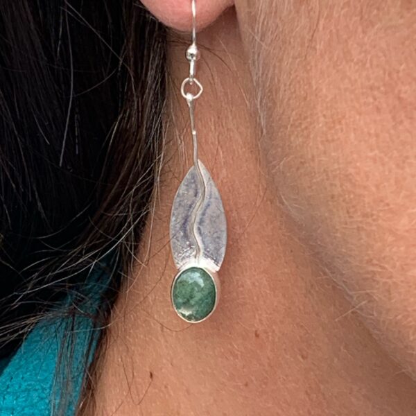 Moss Agate drop Earrings